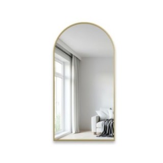 Oglindă semiovală în ramă aurie din MDF SLIM - DOMI - culoare la alegere
