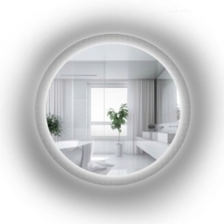 Oglindă rotundă pe sticlă ornamentală Master Flex cu iluminare - LUXORA FROSTED LED
