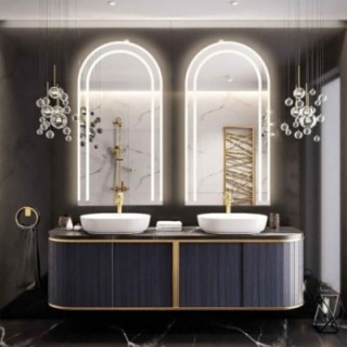 Set de două oglinzi de baie semiovale cu iluminare - SET KORIA LED