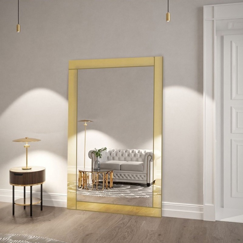 Oglindă în ramă de oglindă decorativă în luciu auriu - KARAT