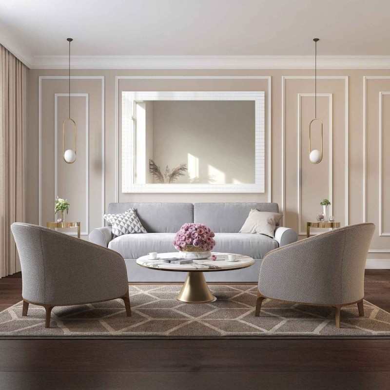 Oglindă decorativă dreptunghiulară pe sticlă ornamentală Master Flex - LUXORA ETERION