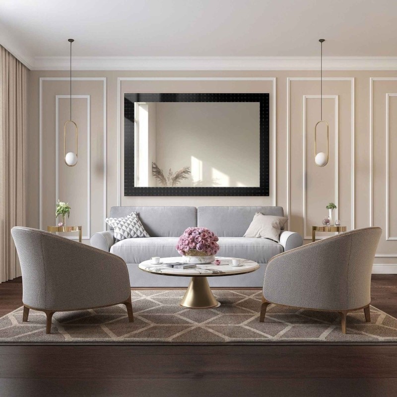 Oglindă decorativă dreptunghiulară pe sticlă ornamentală Master Flex - LUXORA ETERION