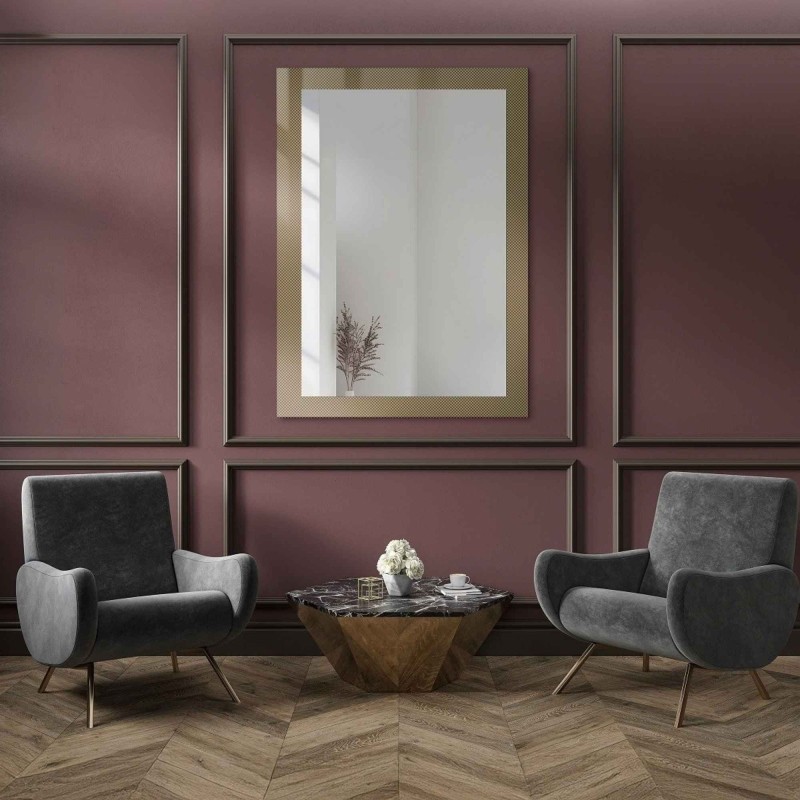 Oglindă decorativă dreptunghiulară pe sticlă ornamentală Master Point - LUXORA SOLEIL