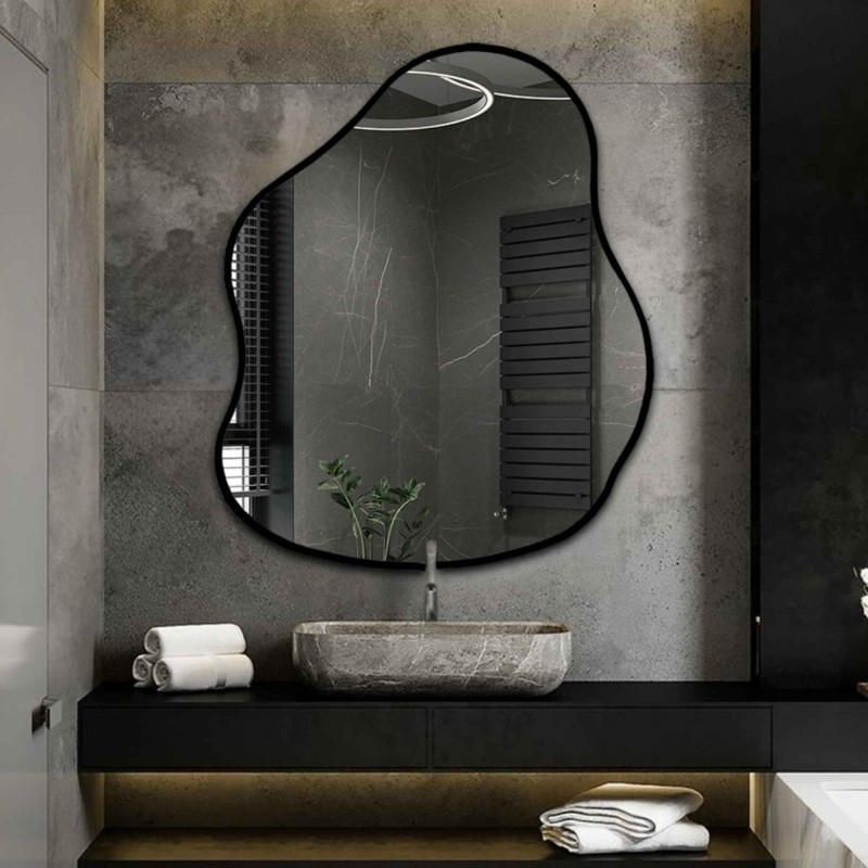 Oglindă în formă organică într-o ramă - STONE ÎN CADRU