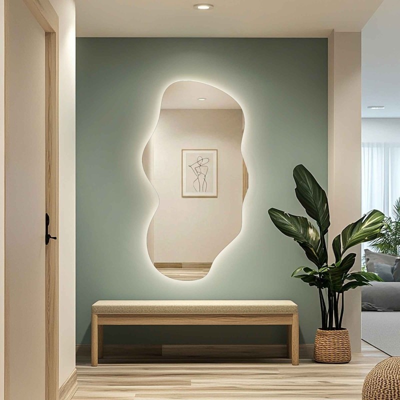 Oglindă cu formă organică și iluminare interioară - VERALUCE LED