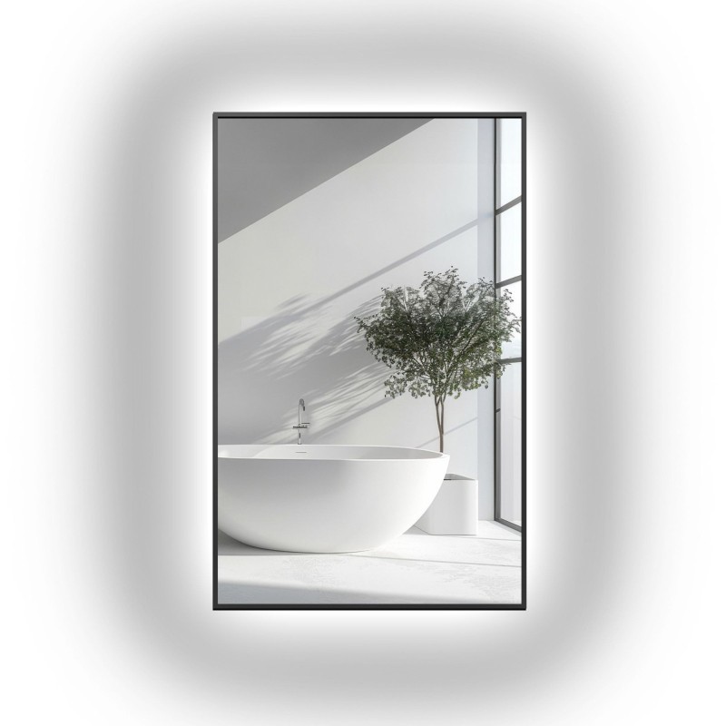 Oglindă în ramă neagră cu iluminare - 1503 LED - culoarea ramei la alegere