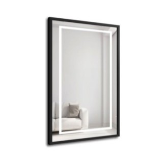 Oglindă în ramă neagră cu iluminare - 1503 LED I - culoarea ramei la alegere