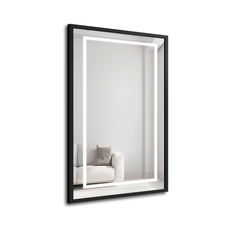 Oglindă în ramă neagră cu iluminare - 1503 LED I - culoarea ramei la alegere