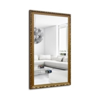 Oglindă în ramă de lemn ornamentală aurie - 5004003