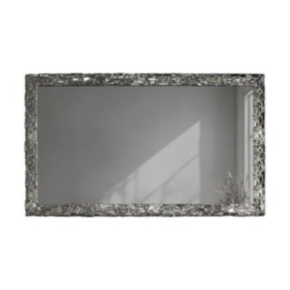 Oglindă de perete elegantă, cu ramă argintie și suprafață de oglindă grafit – CLAUDE GRAPHITE