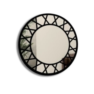 Oglindă decorativă rotundă tip fereastră, în stil loft - ELENA
