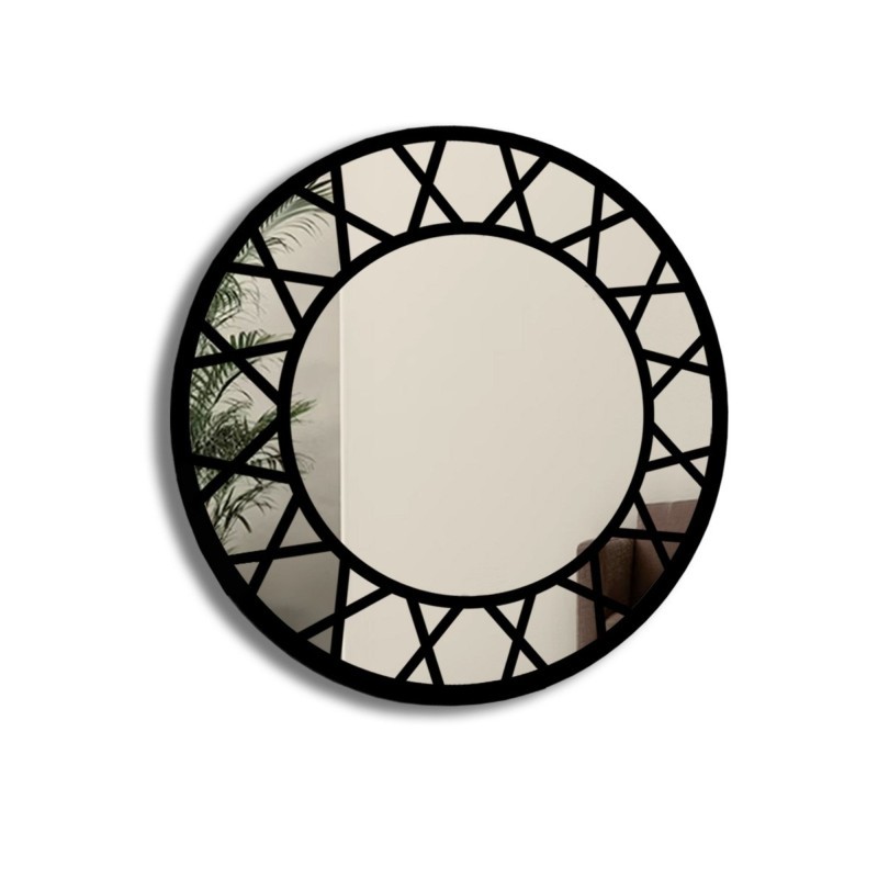 Oglindă decorativă rotundă tip fereastră, în stil loft - ELENA
