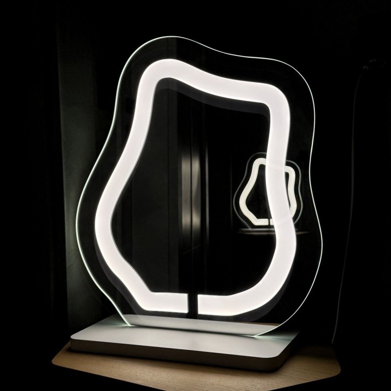 Oglindă cosmetică cu iluminare din spate sablată - FLOW LED PETITE