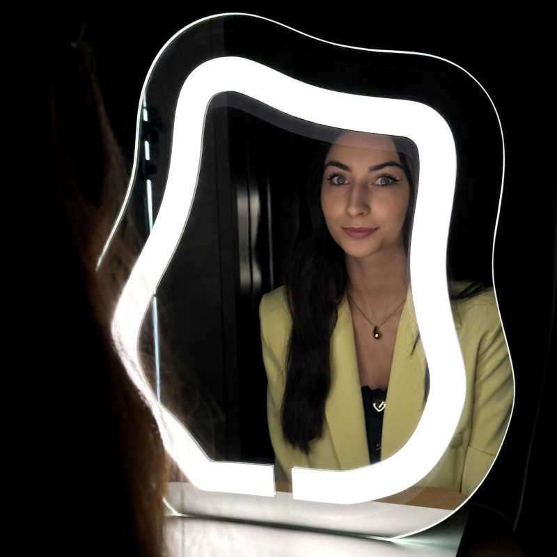Oglindă cosmetică cu iluminare din spate sablată - FLOW LED PETITE