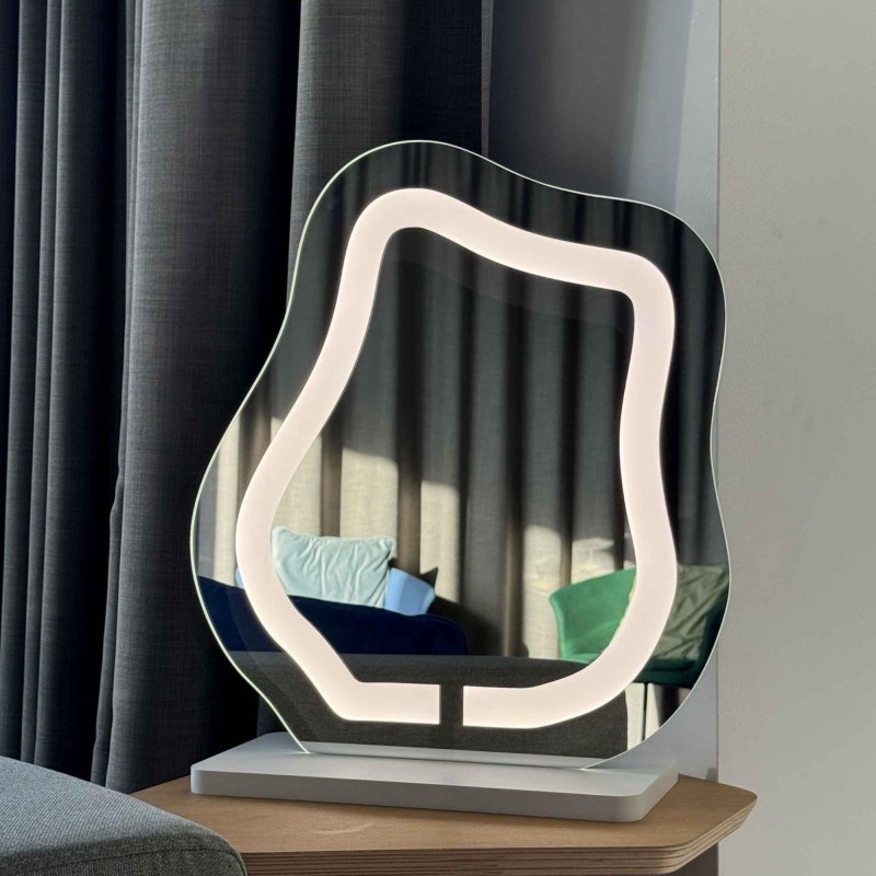 Oglindă cosmetică cu iluminare din spate sablată - FLOW LED PETITE