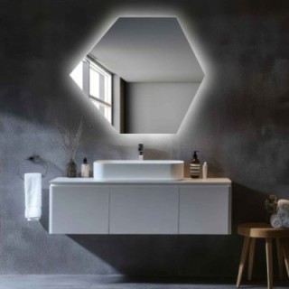 Oglindă de formă geometrică cu iluminare – GEOME LED