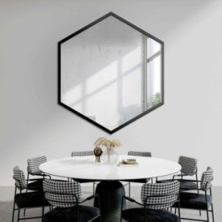 Oglindă de formă geometrică în ramă – HEXA ÎN CADRU