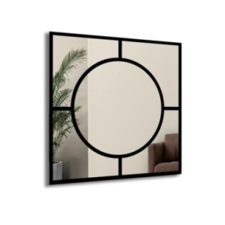 Oglindă pătrată cu cerc din MDF în stil loft - MERA
