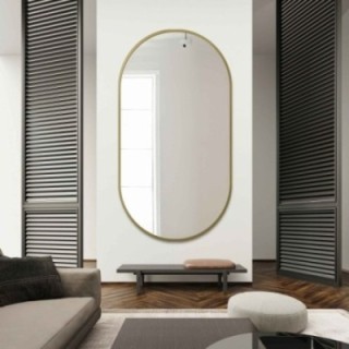 Oglindă ovală cu ramă aurie din MDF SLIM - OLI - culoarea ramei la alegere