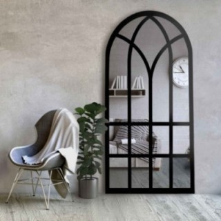 Oglindă tip fereastră în stil loft, cu șprosuri din MDF - RAMONA - culoarea ramei la alegere