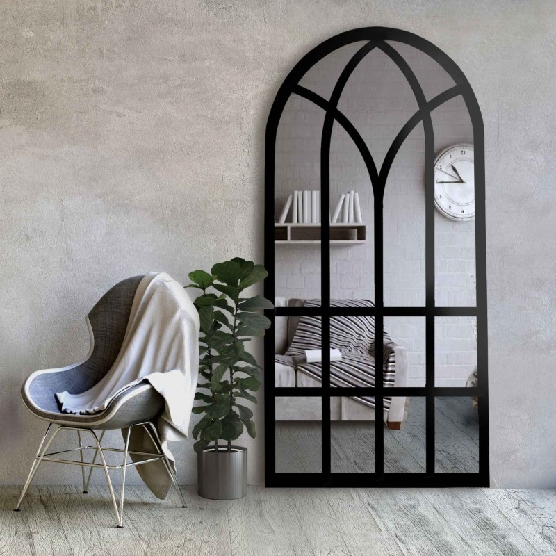 Oglindă tip fereastră în stil loft, cu șprosuri din MDF - RAMONA - culoarea ramei la alegere