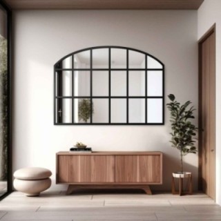 Oglindă tip fereastră în stil loft, cu șprosuri din MDF - REBEKA - culoarea ramei la alegere