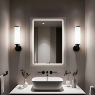Oglindă dreptunghiulară pe sticlă ornamentală Master Point cu iluminare - LUXORA SOLEIL LED