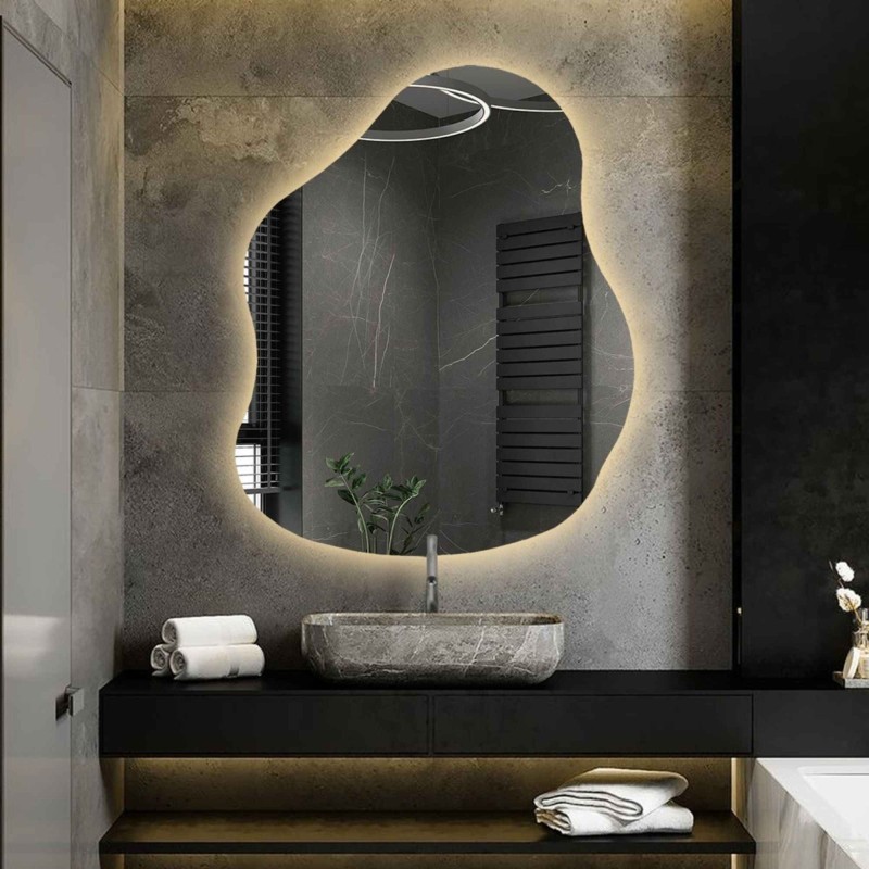 Oglindă de formă organică cu iluminare - STONE LED