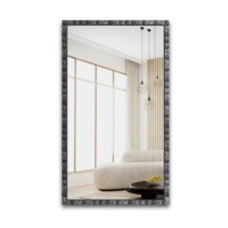 Oglindă cu ramă lată, grafit, bogat ornamentată - 9502001
