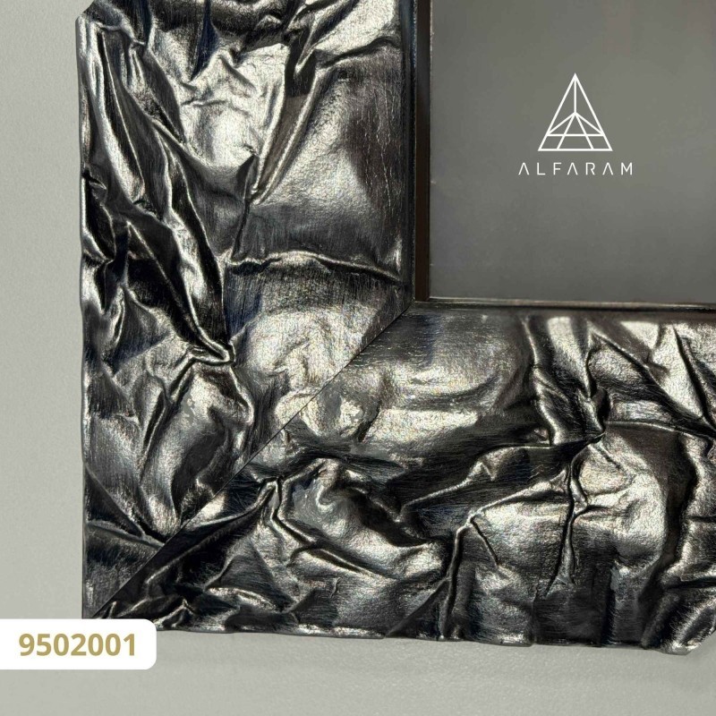 Oglindă cu ramă lată, grafit, bogat ornamentată - 9502001