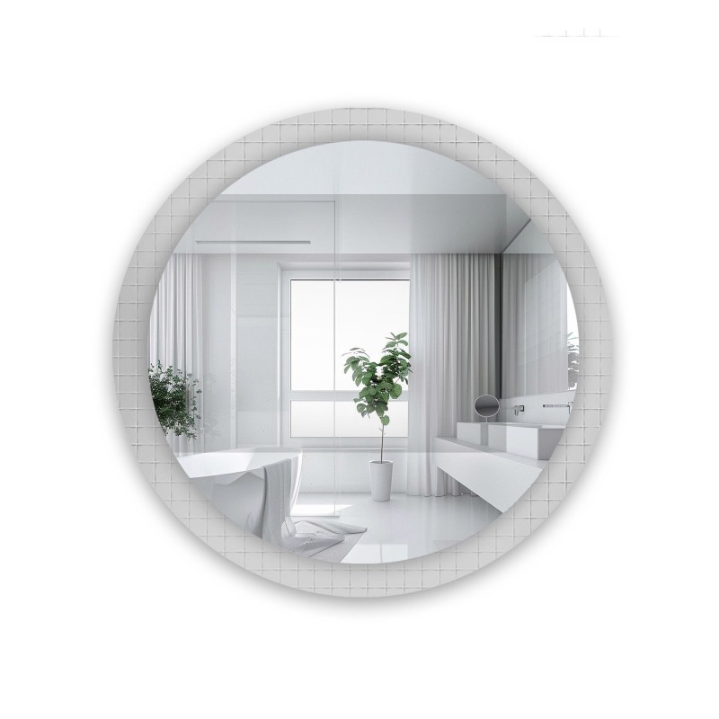 Oglindă decorativă rotundă pe sticlă ornamentală Master Flex - LUXORA FROSTED
