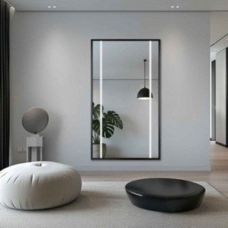 Oglindă în ramă neagră cu iluminare - 1503 LED II - culoarea ramei la alegere