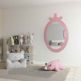 Oglindă decorativă de perete pentru copii în ramă MDF - PRINȚESĂ