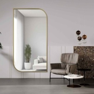 Oglindă cu ramă aurie din MDF SLIM - LACRIMĂ - culoarea ramei la alegere