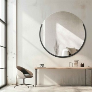 Oglindă rotundă modernistă cu ramă din MDF - TERA