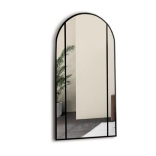 Oglindă semiovală tip fereastră, cu ramă din MDF în stil loft - ARO - culoarea ramei la alegere