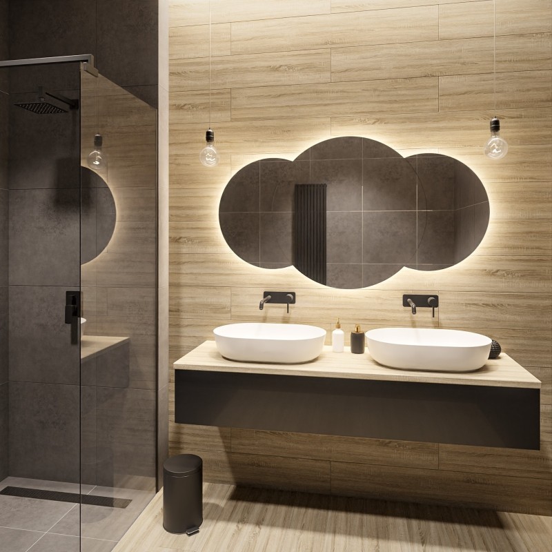 Set de oglinzi de baie cu iluminare - UNIVERSE DOUBLE LED