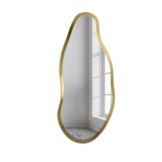 Oglindă neregulată cu ramă aurie lucioasă - BARYT SHINE