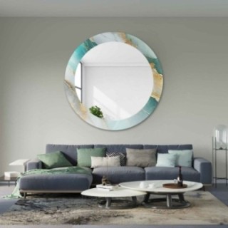 Oglindă rotundă pe marmură verde – MARBLE BOSCARO