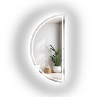 Oglindă de baie semicirculară sablată cu iluminare - HELENA LED I