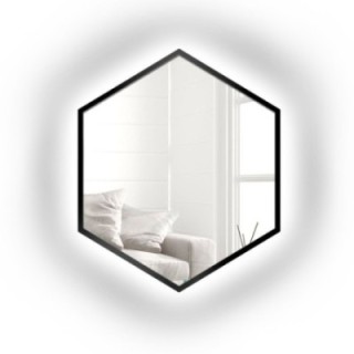 Oglindă de formă geometrică în ramă cu iluminare – HEXA ÎN CADRU LED