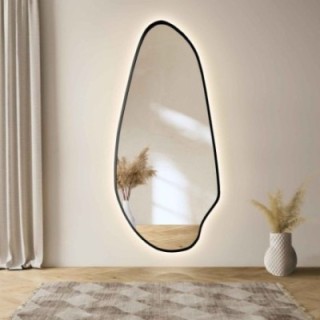 Oglindă de formă neregulată în ramă mdf cu iluminare - JASPIS ÎN CADRU LED