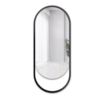 Oglindă ovală cu ramă neagră mată din mdf - OLAF - culoarea ramei la alegere