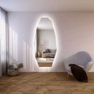 Oglindă decorativă cu formă organică ascuțită și iluminare - PIRYT LED