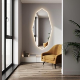 Oglindă decorativă cu formă organică ascuțită și iluminare - RIOLIT LED