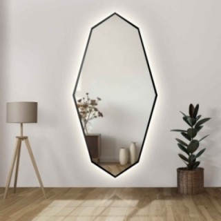 Oglindă decorativă cu formă organică ascuțită în ramă cu iluminare - RIOLIT ÎN CADRU LED