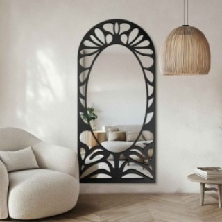 Oglindă semiovală cu decor MDF ajurat – VERONELLE ROSAVA 95x200