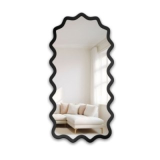 Oglindă semiovală în ramă MDF ondulată – AQUARELLE SONA
