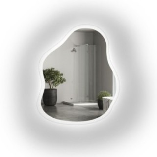 Oglindă cu formă organică pe sticlă float cu iluminare - STONE GLASS LED