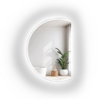 Oglindă rotundă pentru baie cu partea oblică și iluminare - CAPELLA LED LATURĂ TĂIATĂ